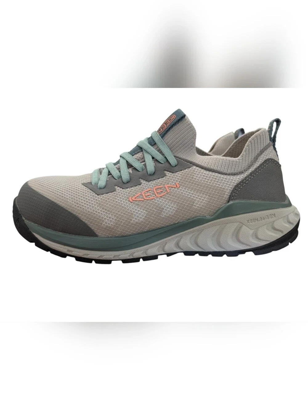 Keen Women's Light Gray and Teal Athletic Sneaker